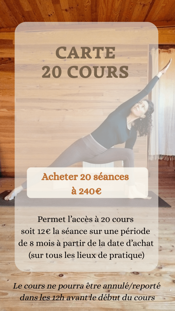 Affiche de AnneCha prof de yoga qui annonce ses tarif de cours de yoga