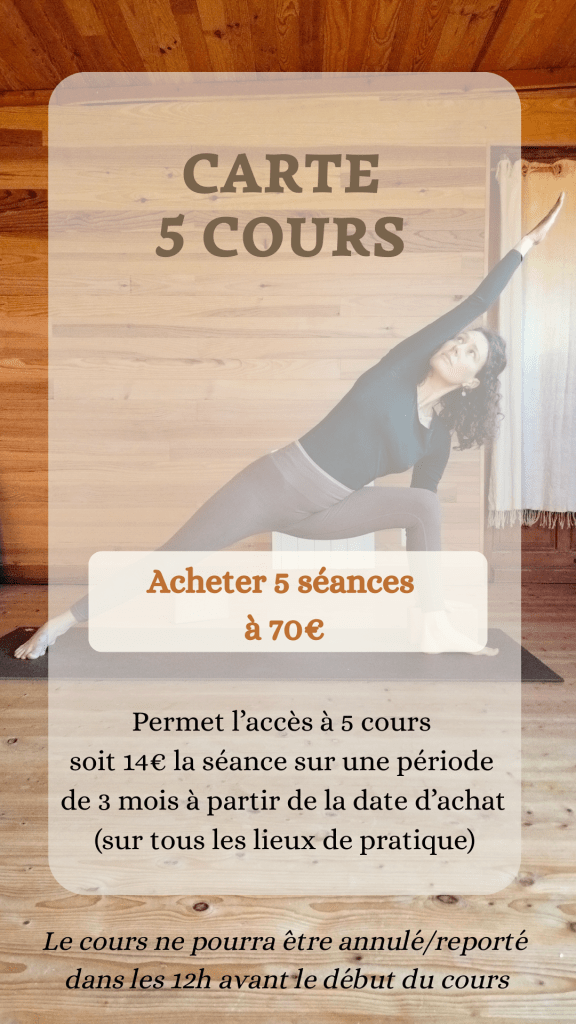 Affiche de AnneCha prof de yoga qui annonce ses tarif de cours de yoga